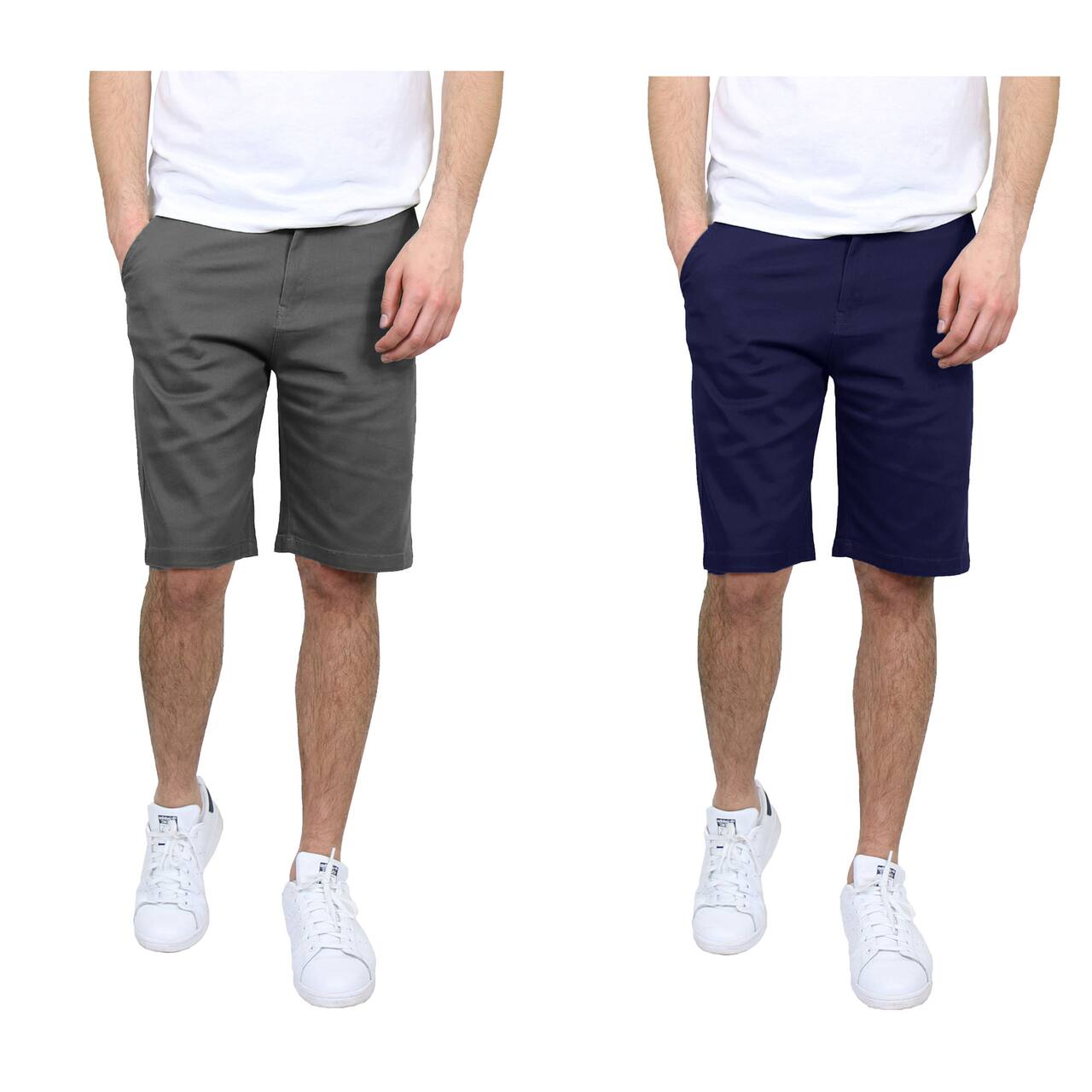 Galaxy by Harvic Men's Flat Front Slim Fit Stretch Chino Shorts
